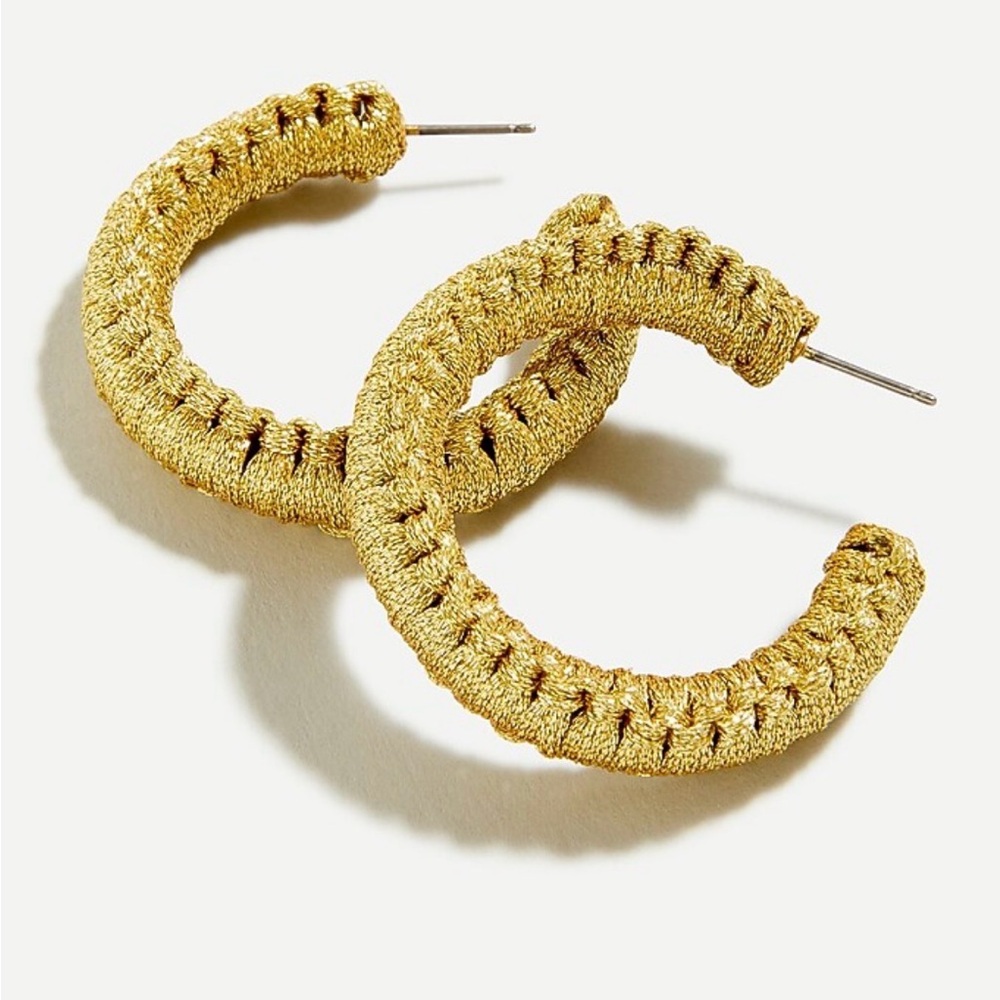 J. Crew Textured Gold Hoop Earrings